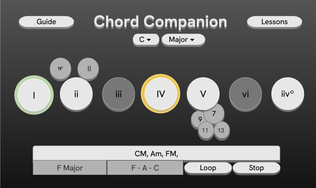 Chord Companion Design A rough design of how Chord Companion might look when completed